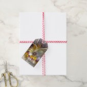 Abstracte kleurrijke Fantasy Flower Modern Fractal Cadeaulabel (Met Touw)