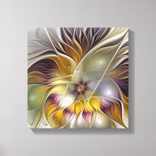 Abstracte kleurrijke Fantasy Flower Modern Fractal Canvas Afdruk (Voorkant)