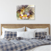 Abstracte kleurrijke Fantasy Flower Modern Fractal Canvas Afdruk (Insitu (Slaapkamer))