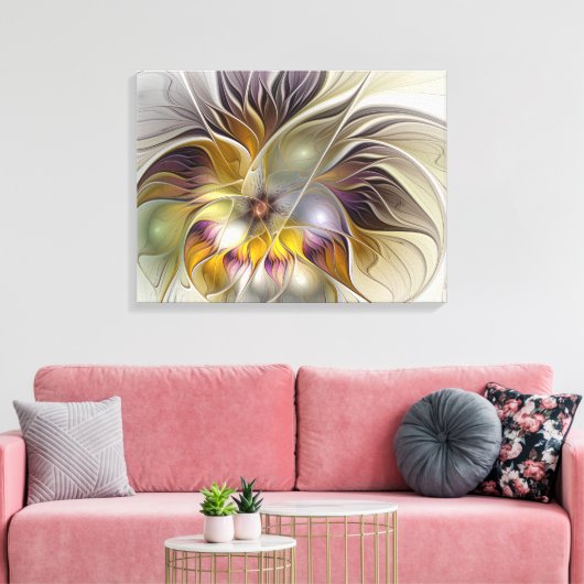 Abstracte kleurrijke Fantasy Flower Modern Fractal Canvas Afdruk (Insitu (Woonkamer))