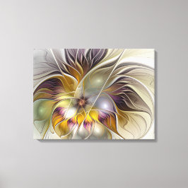 Abstracte kleurrijke Fantasy Flower Modern Fractal Canvas Afdruk