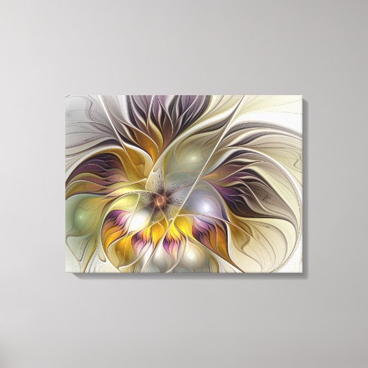 Abstracte kleurrijke Fantasy Flower Modern Fractal Canvas Afdruk (Voorkant)