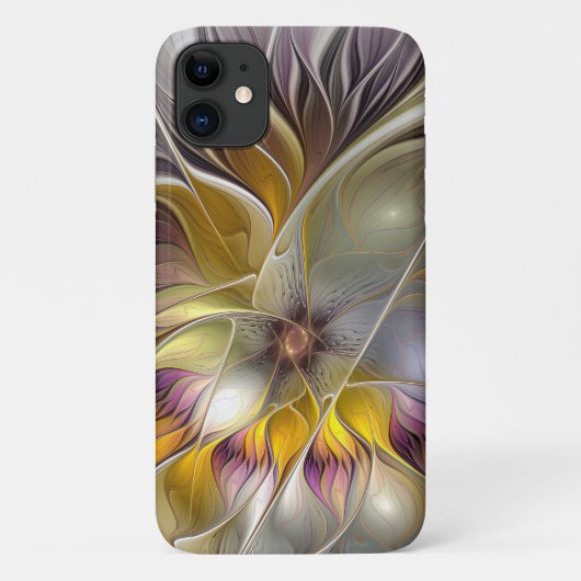 Abstracte kleurrijke Fantasy Flower Modern Fractal Case-Mate iPhone Case (Achterkant)