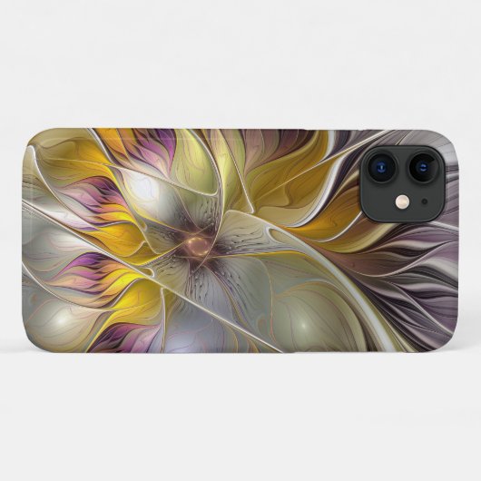 Abstracte kleurrijke Fantasy Flower Modern Fractal Case-Mate iPhone Case (Achterkant (horizontaal))