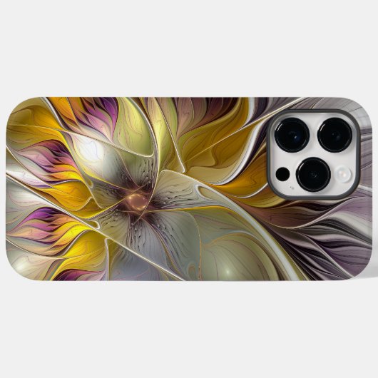 Abstracte kleurrijke Fantasy Flower Modern Fractal Case-Mate iPhone Case (Achterkant (horizontaal))