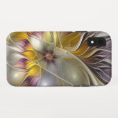 Abstracte kleurrijke Fantasy Flower Modern Fractal Case-Mate iPhone Case (Achterkant (horizontaal))