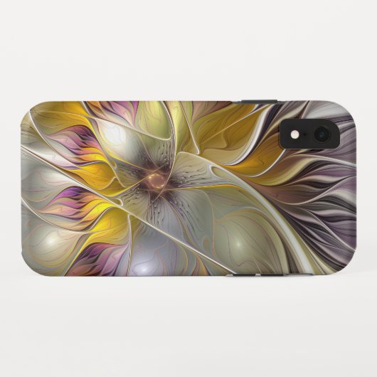 Abstracte kleurrijke Fantasy Flower Modern Fractal Case-Mate iPhone Case (Achterkant (horizontaal))