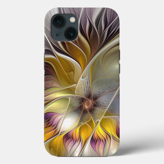 Abstracte kleurrijke Fantasy Flower Modern Fractal Case-Mate iPhone Case (Achterkant)