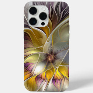 Abstracte kleurrijke Fantasy Flower Modern Fractal iPhone 15 Pro Max Hoesje