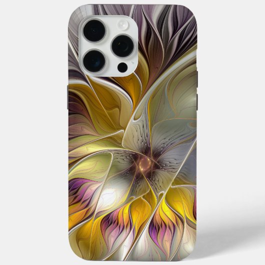 Abstracte kleurrijke Fantasy Flower Modern Fractal Case-Mate iPhone Case (Achterkant)