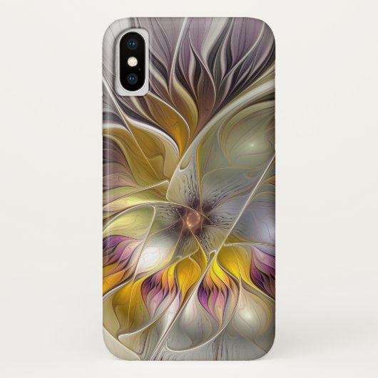 Abstracte kleurrijke Fantasy Flower Modern Fractal Case-Mate iPhone Case (Achterkant)