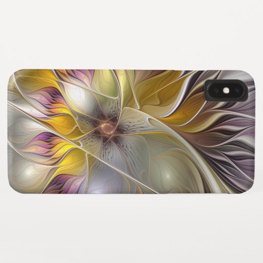 Abstracte kleurrijke Fantasy Flower Modern Fractal Case-Mate iPhone Case (Achterkant (horizontaal))