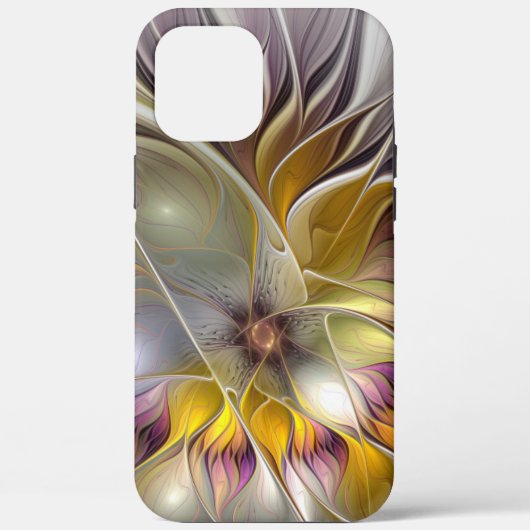 Abstracte kleurrijke Fantasy Flower Modern Fractal Case-Mate iPhone Case (Achterkant)
