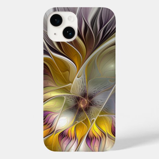 Abstracte kleurrijke Fantasy Flower Modern Fractal Case-Mate iPhone Case (Achterkant)
