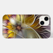 Abstracte kleurrijke Fantasy Flower Modern Fractal Case-Mate iPhone Case (Achterkant (horizontaal))