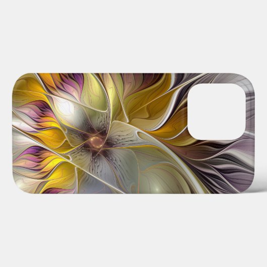 Abstracte kleurrijke Fantasy Flower Modern Fractal Case-Mate iPhone Case (Achterkant (horizontaal))