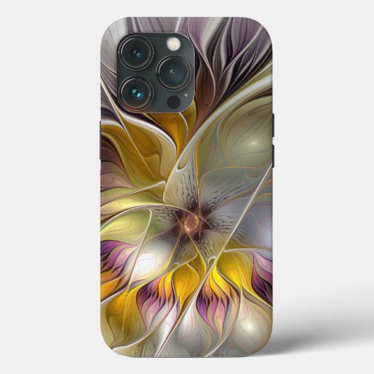 Abstracte kleurrijke Fantasy Flower Modern Fractal Case-Mate iPhone Case (Achterkant)