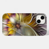 Abstracte kleurrijke Fantasy Flower Modern Fractal Case-Mate iPhone Case (Achterkant (horizontaal))