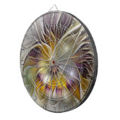 Abstracte kleurrijke Fantasy Flower Modern Fractal Dartbord (Voorkant Rechts)