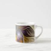 Abstracte kleurrijke Fantasy Flower Modern Fractal Espresso Kop (Rechts)