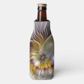 Abstracte kleurrijke Fantasy Flower Modern Fractal Flesjeskoeler (Fles Voorkant)