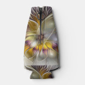 Abstracte kleurrijke Fantasy Flower Modern Fractal Flesjeskoeler (Achterkant)