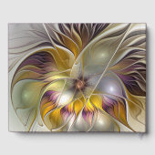 Abstracte kleurrijke Fantasy Flower Modern Fractal Gastenboek (Achterkant)