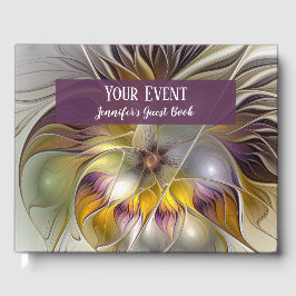 Abstracte kleurrijke Fantasy Flower Modern Fractal Gastenboek