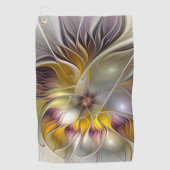 Abstracte kleurrijke Fantasy Flower Modern Fractal Golfhanddoek (Voorkant)