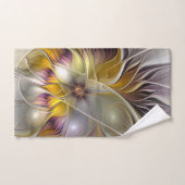 Abstracte kleurrijke Fantasy Flower Modern Fractal Handdoek (Handdoek)