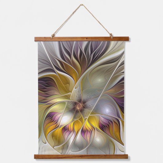 Abstracte kleurrijke Fantasy Flower Modern Fractal Hangend Wandkleed (Voorkant)