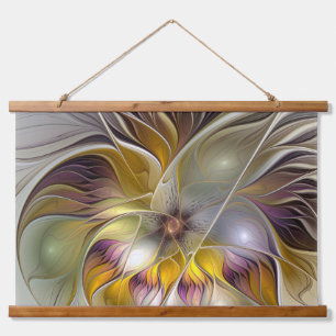 Abstracte kleurrijke Fantasy Flower Modern Fractal Hangend Wandkleed