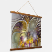 Abstracte kleurrijke Fantasy Flower Modern Fractal Hangend Wandkleed (Gebogen)