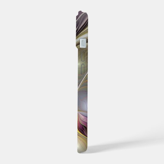 Abstracte kleurrijke Fantasy Flower Modern Fractal iPhone 15 Case (Linkerkant)