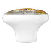 Abstracte kleurrijke Fantasy Flower Modern Fractal Keramische Knop (Zijkant)