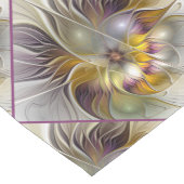 Abstracte kleurrijke Fantasy Flower Modern Fractal Korte Tafelloper (Hoek)