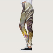Abstracte kleurrijke Fantasy Flower Modern Fractal Leggings (Links)