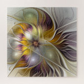 Abstracte kleurrijke Fantasy Flower Modern Fractal Legpuzzel (Horizontaal)