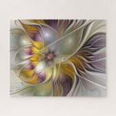 Abstracte kleurrijke Fantasy Flower Modern Fractal Legpuzzel (Horizontaal)