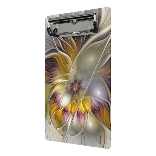 Abstracte kleurrijke Fantasy Flower Modern Fractal Mini Klembord (Angled2)