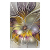 Abstracte kleurrijke Fantasy Flower Modern Fractal Mini Klembord (Achterkant)