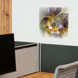 Abstracte kleurrijke Fantasy Flower Modern Fractal Muurstickers