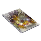 Abstracte kleurrijke Fantasy Flower Modern Fractal Notitieboek (Rechterzijde)