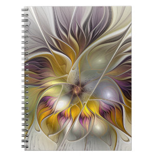 Abstracte kleurrijke Fantasy Flower Modern Fractal Notitieboek