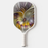 Abstracte kleurrijke Fantasy Flower Modern Fractal Pickleball Paddle (Achterkant)