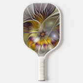 Abstracte kleurrijke Fantasy Flower Modern Fractal Pickleball Paddle (Voorkant)