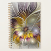 Abstracte kleurrijke Fantasy Flower Modern Fractal Planner (Voorkant)