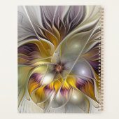 Abstracte kleurrijke Fantasy Flower Modern Fractal Planner (Achterkant)