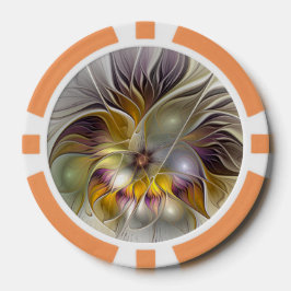 Abstracte kleurrijke Fantasy Flower Modern Fractal Poker Chips