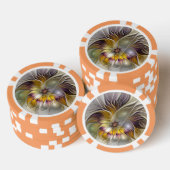 Abstracte kleurrijke Fantasy Flower Modern Fractal Poker Chips (Opstapeling)